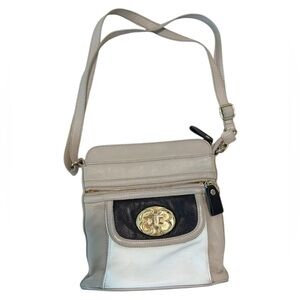 Emma Fox Cream and White Shoulder Bag Elegant Design
